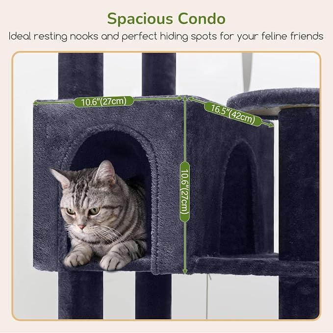 Globlazer Extra Large Platform Cat Tree, 65in Sturdy Cat Scratching Tree - Image 4