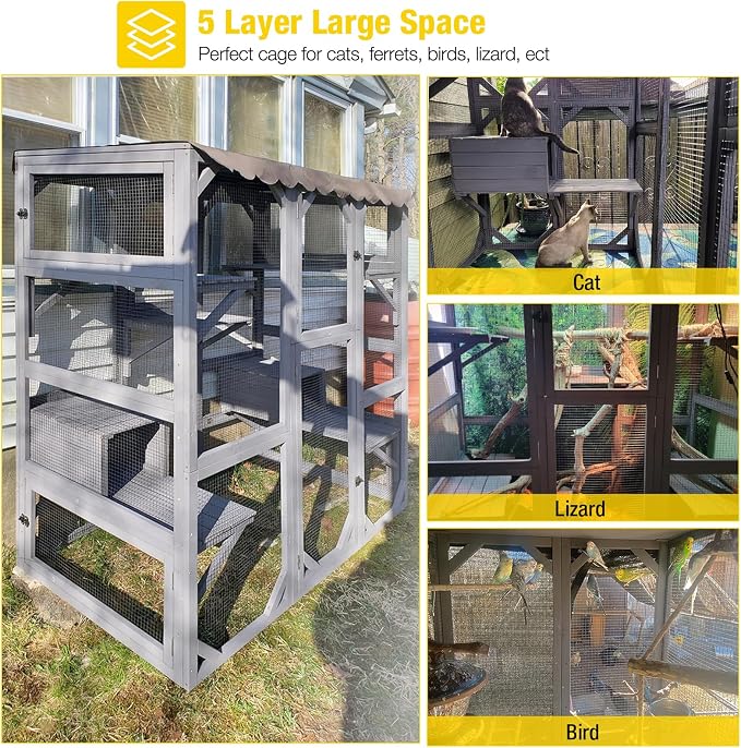 Aivituvin Cat House Outdoor Catio Kitty Enclosure - Image 6