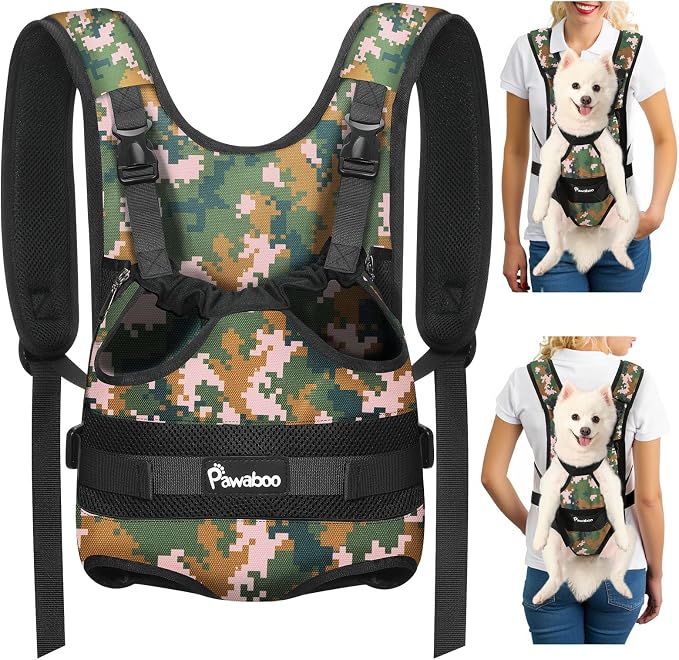 Pawaboo Pet Dog Front Carrier Backpacks, Legs Out Pet Carrier Backpack by Pawaboo