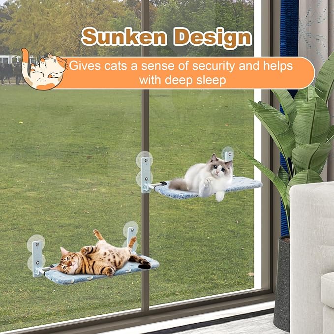 Glow in The Dark Cat Window Perch, Large Foldable Hammock Bed - Image 8
