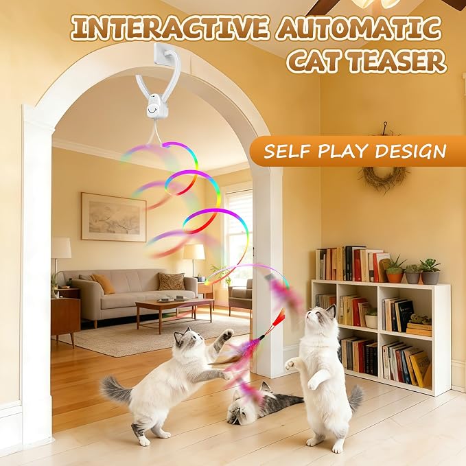 Interactive Cat Toys for Indoor Cats, Automatic Hanging Electric Cat Teaser - Image 2
