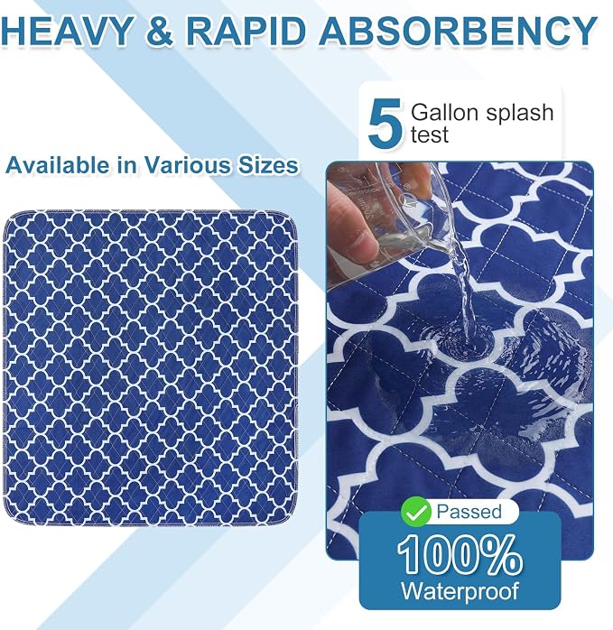 OUTCREATOR® Washable Bed Pads 34" x 36", Incontinence Mattress Protector - Image 2