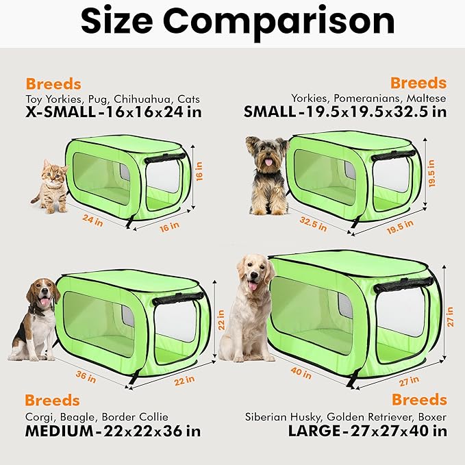 Beatrice Home Fashions Portable, Collapsible, Pop Up Kennel Travel Cat and Dog - Image 3