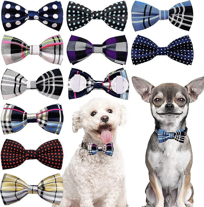 PET SHOW 10 Pack Small Dogs Collar Bowties Attachment Charms by PETSHOW