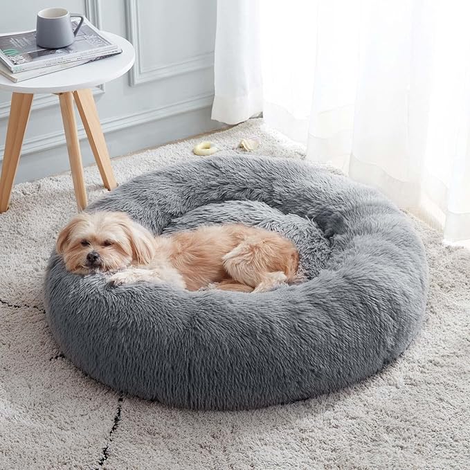 WESTERN HOME WH Calming Dog & Cat Donut Cuddler, Anti-Anxiety Warming Cozy Soft by WESTERNHOME