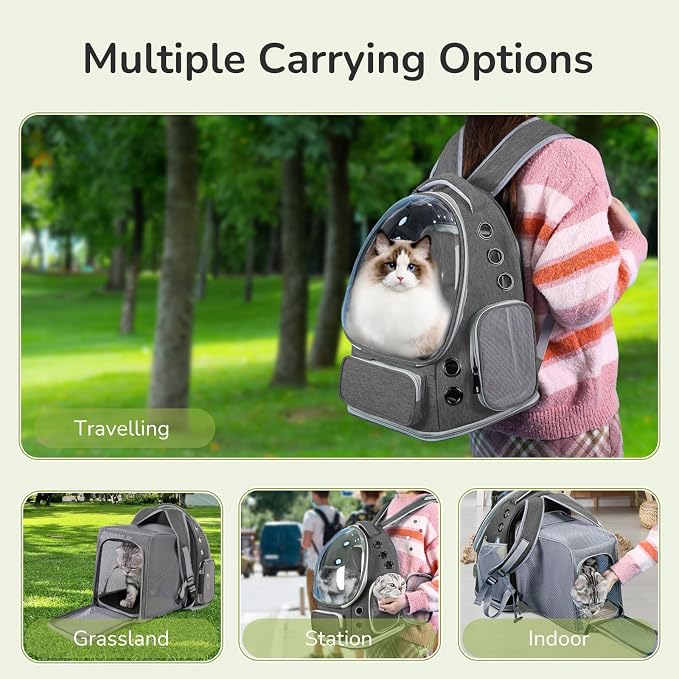 Cat Backpack Carrier for Large Cats, Expandable Cat Bubble Backpack, Dog - Image 7