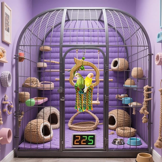 Bird Swing for Parrots – Extra Strong Natural Wood and Rope Hanging Toy for - Image 5