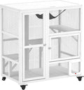 PawHut Indoor Wooden Catio, Cat House Cat Enclosure on Wheels by PawHut