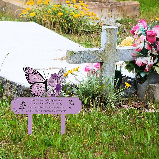 Grave Decorations for Cemetery Memorial, Metal Memorial Garden Stakes for Loss - Image 6