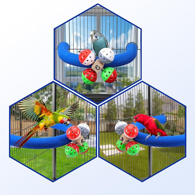 U Shape Parrot Perch Stand Toy Bird Platform Sand Paw Grinding Clean Stick - Image 3