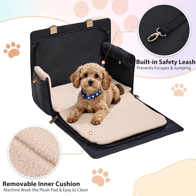 Dog Purse Carrier for Small Dogs, Stylish Foldable Pet Carrier Purse Tote Bag - Image 5