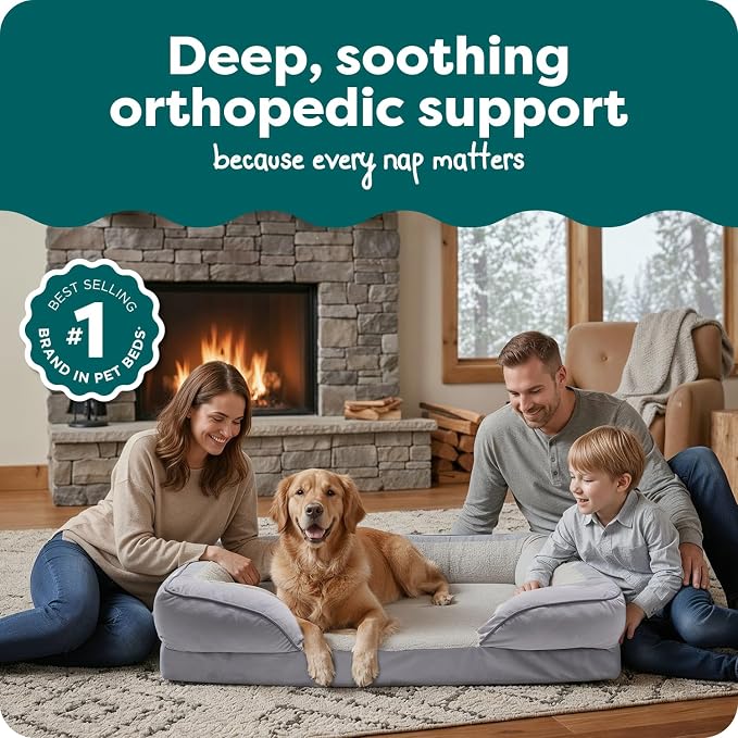 Furhaven Orthopedic Dog Bed for Large Dogs w/ Removable Bolsters & Washable - Image 2