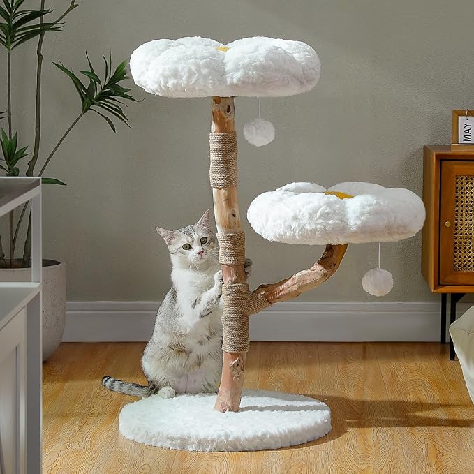 Wood Flower Cat Tree, Modern Cat Tower by MUTTROS