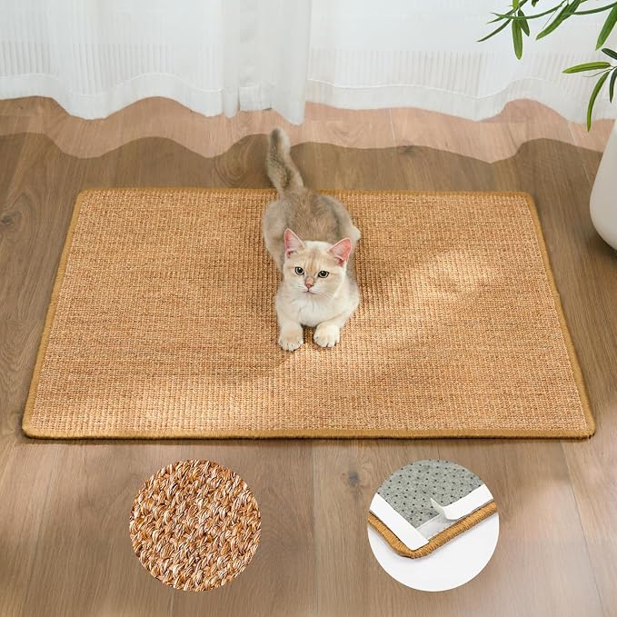 Cat Scratcher Mat, Sisal Cat Scratch Pad Rug, Wall Scratchers by Conlun