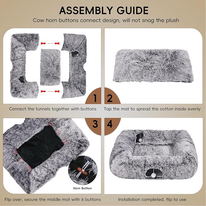 Extra Large Cat Tunnel Bed, 4 Ways Tunnels - Image 7