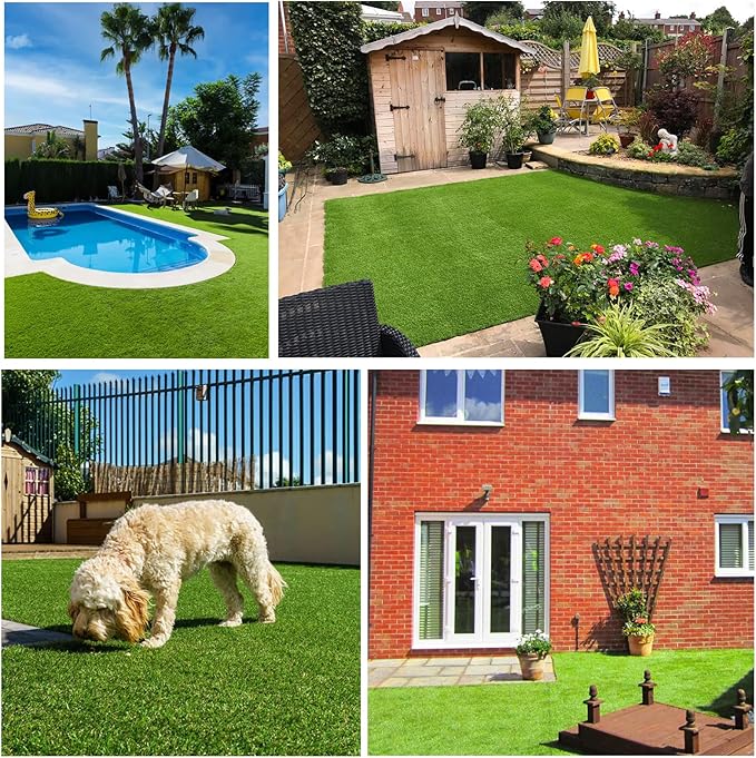 Artificial Grass Rug Outdoor Indoor 3FTX31FT Fake Grass Carpet Green Synthetic - Image 8