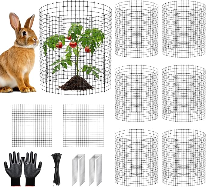 9 PCS Plant Protectors from Animals, 12x12 Inch Heavy Duty Metal Plant Cages by APOCHON