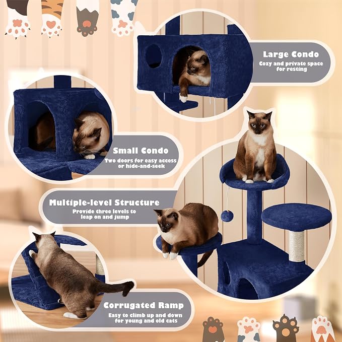 Yaheetech 54in Cat Tree Tower Condo Furniture Scratch Post - Image 4