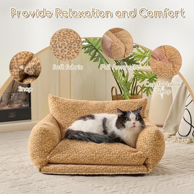 Hollypet Cat Bed Fluffy Plush Mutifuctional Double-Layer Soft Pet Couch - Image 6