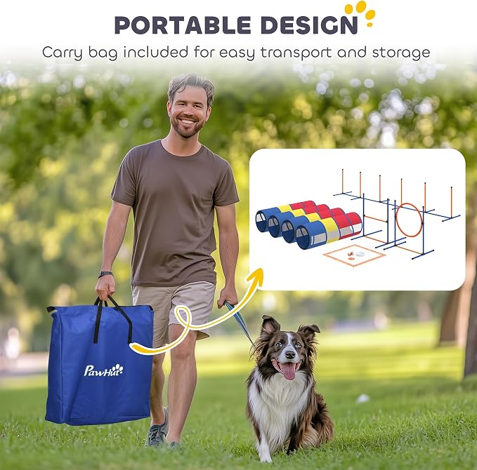 PawHut Dog Agility Training Equipment, 12-Piece Dog Obstacle Course - Image 8