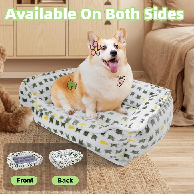 Dog Sofa Bed, Anti-Anxiety Bed for Dog, Rectangle Washable Bed - Image 4