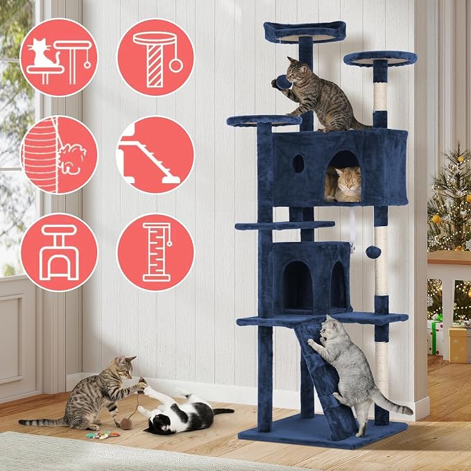 70in Cat Tree Cat Climbing Tower - Image 2