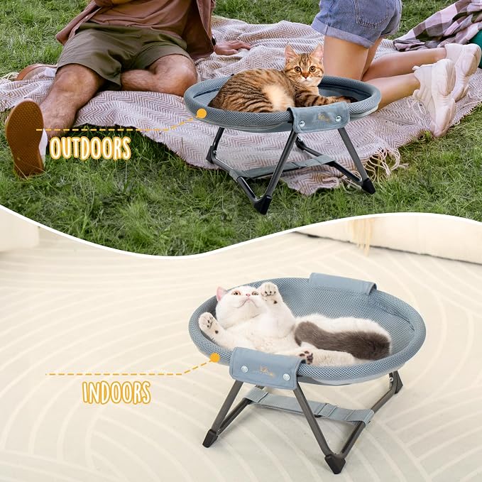 KITTY KINGDOM Elevated Cat Hammock Bed, Foldable No-Assembly Cat Bed - Image 7