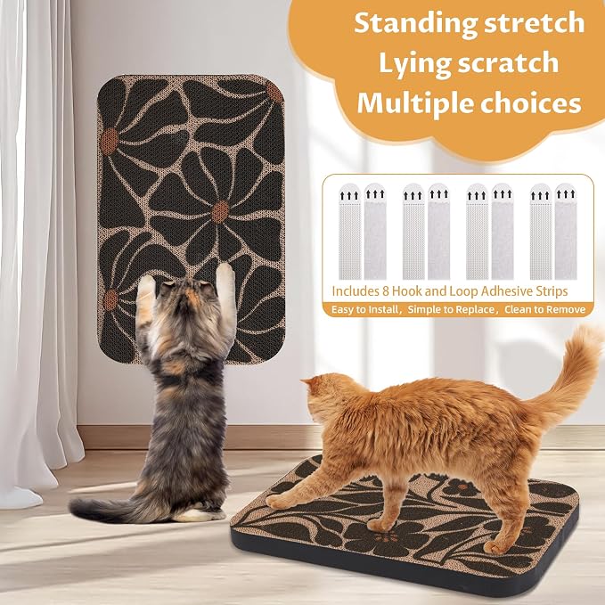 2 Packs Art Cat Wall-Mountable Scratching Board 16.7x11x1 Inch Cat Wall Scratch - Image 3