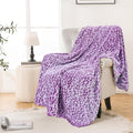 Bnuitland Purple Leopard Print Flannel Throw Blanket, 300 GSM Double Sided by BNUITLAND