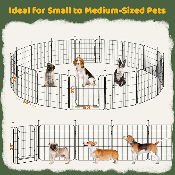 Yaheetech Expandable Dog Playpen, 16 Panel 24 inch Puppy Playpen - Image 5