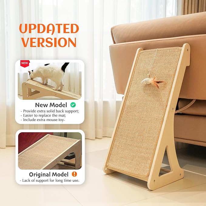 PETKARAY Cat Scratcher, Sisal Cat Scratching Ramp, L Shape Scratch Pad - Image 2