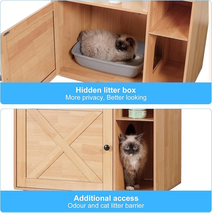 Hey-brother Cat Tree with Litter Box Enclosure, Modern Cat Tower - Image 7