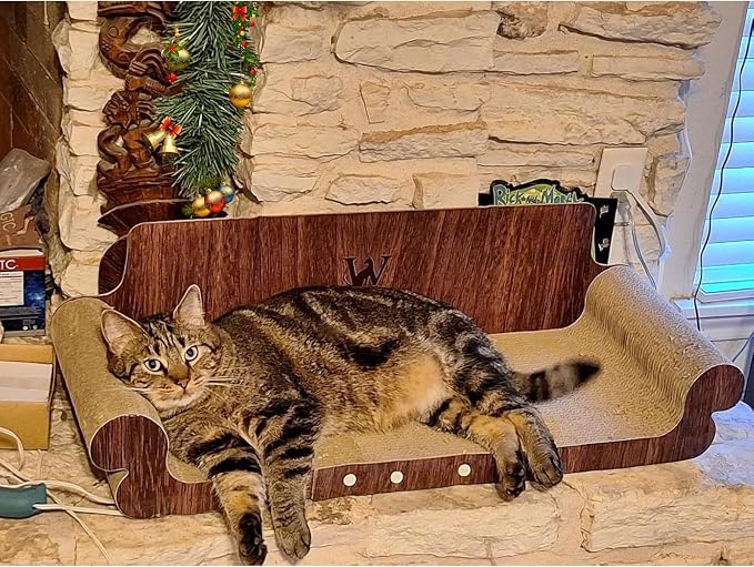 Extra Large Cat Scratcher Bed, 32 Inch Cat Scratching Board Cat Couch, Durable - Image 6