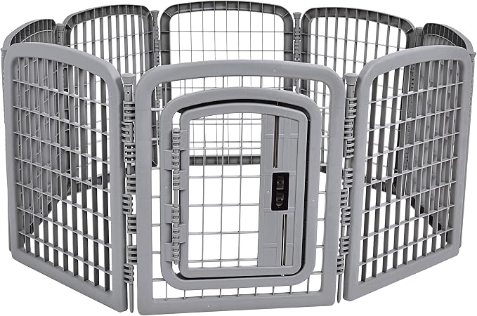 Amazon Basics 8-Panel Octagonal Plastic Dog Playpen, Indoor/Outdoor Pet Fence by AmazonBasics