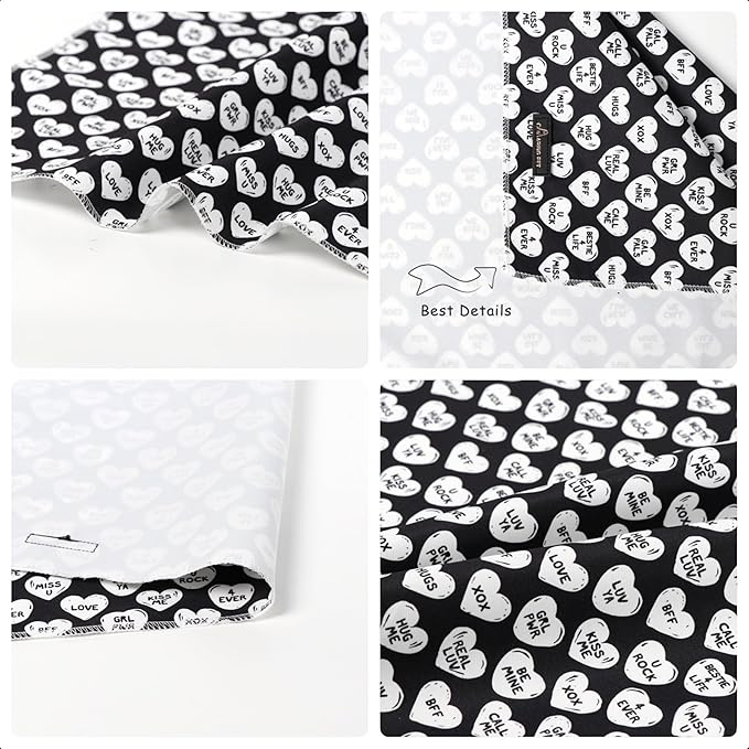 ARING PET Valentine's Day Dog Bandana, Cute Black White Pet Bandanas Scarf - Image 5