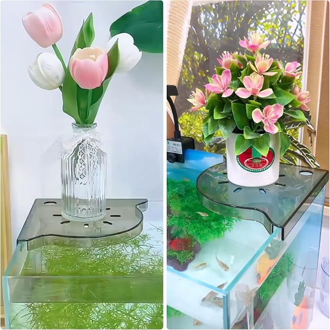 Aquarium Plant Holder for Rimless Fish Tank – 2 Pcs Corner Shelf for Fish Tank - Image 5