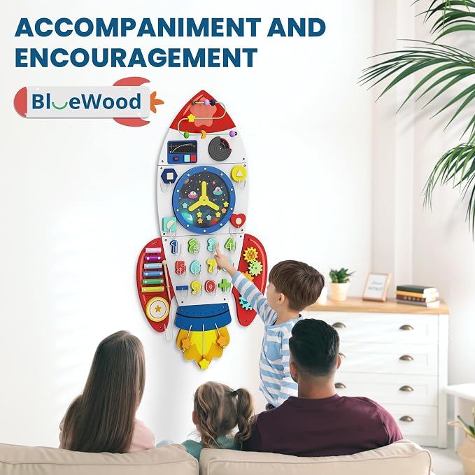 BlueWood Wooden Wall Busy Board Panels, Toddler Learning Activity Center - Image 6