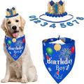 ADOGGYGO Dog Bandana Hat Set for Birthday Party Supply, Boy Girl Pet Birthday by ADOGGYGO
