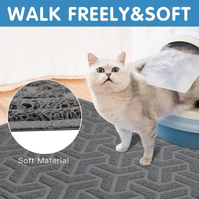 UPSKY Cat Litter Mat, XL Litter Trapping Mat Soft on Kitty Paws, Large Litter - Image 7