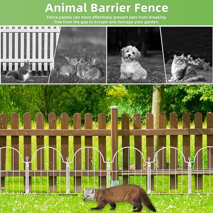 10 Pack Decorative Garden Fence, 17in x10ft Garden Fencing Animal Barrier - Image 5