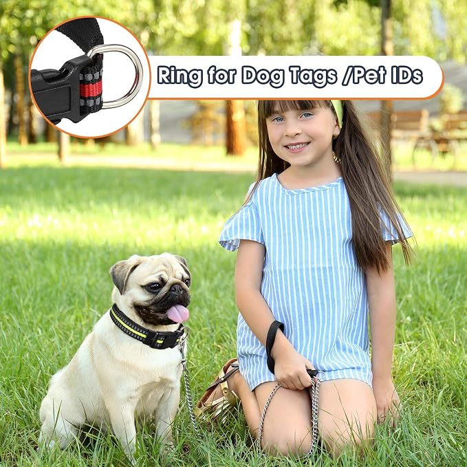 Weewooday 3 Pieces Reflective Dog Collar Nylon Adjustable Quick Release Pet - Image 7