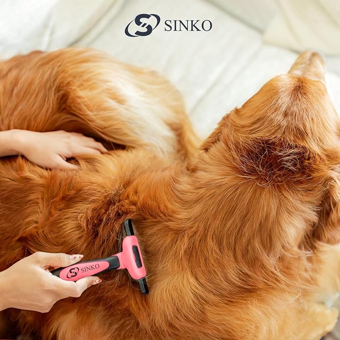 Sinko Deshedding Tool for Dogs & Cats, Pet Grooming Brush, Skin Friendly - Image 8