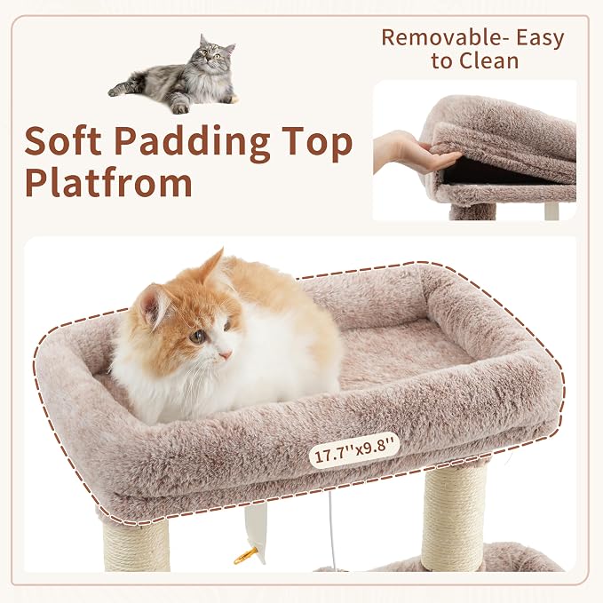 Cat Tree for Indoor Cats, 55.1 inch Cat Tower - Image 4