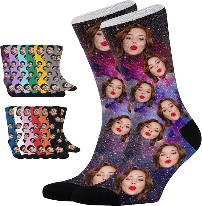D-Story Custom Face Socks, Personalized Photo Picture on Socks, Unisex Athletic by Enjoy-yjl