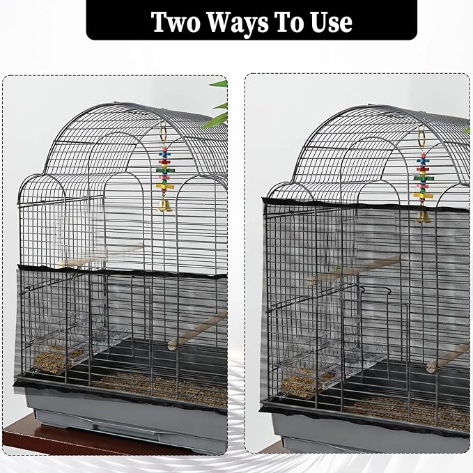 2PCS Adjustable Bird Cage Cover, Bird Cage Seed Catcher, Large Birdcage Cover - Image 4