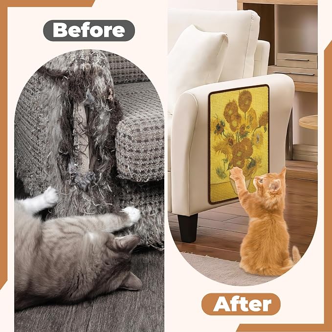 Sisal Cat Scratcher Mat, Cat Wall Scratcher - Image 5