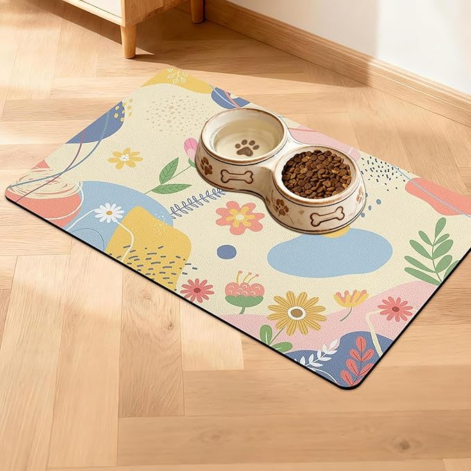 Pet Feeding Mat for Floors Waterproof Dog Mat for Food and Water Absorbent by Unknown