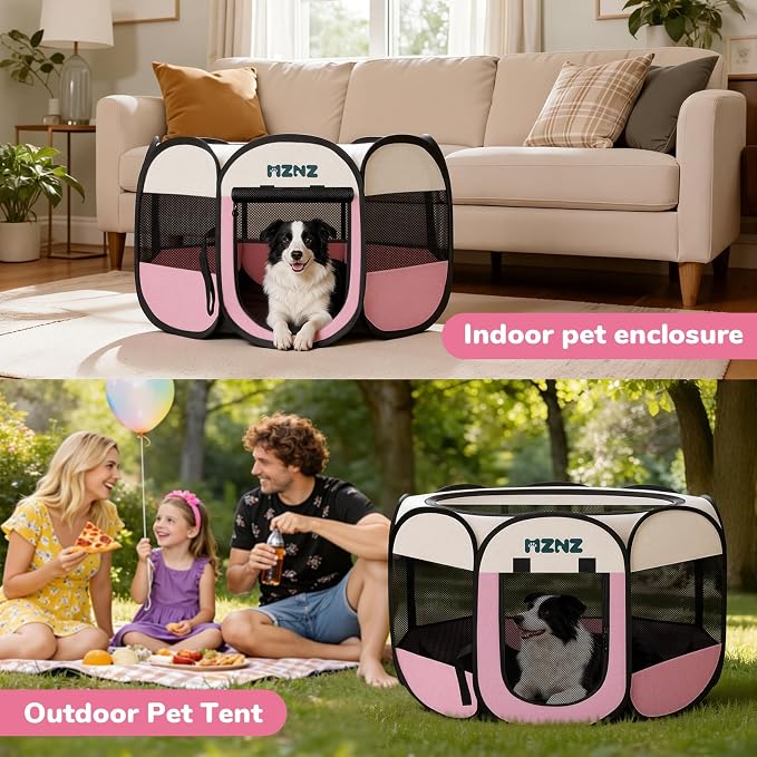 Dog Playpen, Portable Puppy Pet Crate Indoors - Image 5