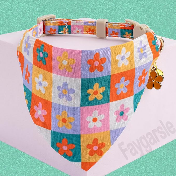 Faygarsle 2 Pack Floral Pattern Cat Collar Set - Image 3
