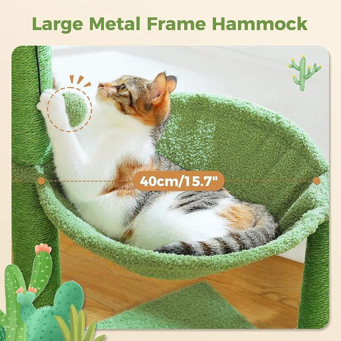 PAWZ Road Cactus Cat Tree, 33 Inchs Cat Tower - Image 3